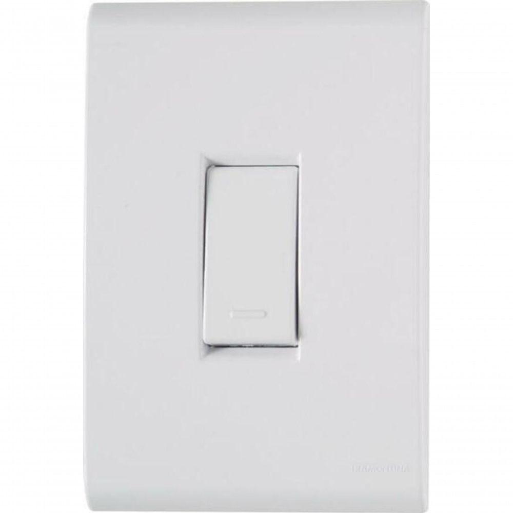 Conjunto 4x2 1 Interruptor Simples Tramontina Liz 10 A 250 V Branco - 1