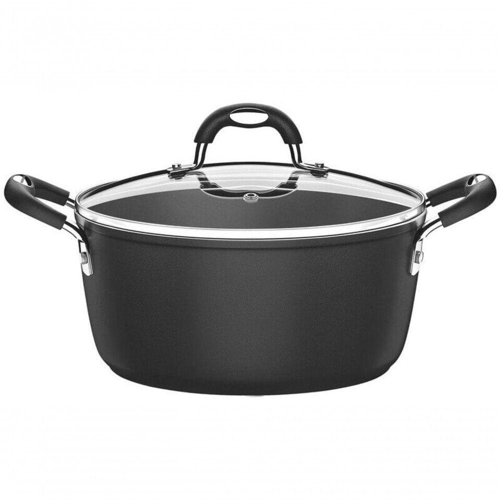 Caçarola Tramontina Mônaco Induction Com Revestimento Antiaderente Starflon Premium Preto Com Tampa 28cm - 1