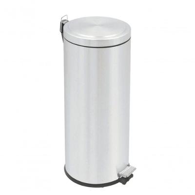 Lixeira Com Pedal Tramontina Brasil Plus Em Inox Com Acabamento Acetinado 30 Litros