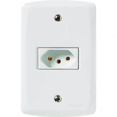 Conjunto 4x2 Com 1 Tomada 2p+t 10 A 250 V Tramontina Lux2 Branco