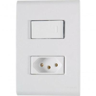 Conjunto 4x2 1 Interruptor Simples 10 A 250 V 1 Tomada 2p+t 20 A 250 V Tramontina Liz