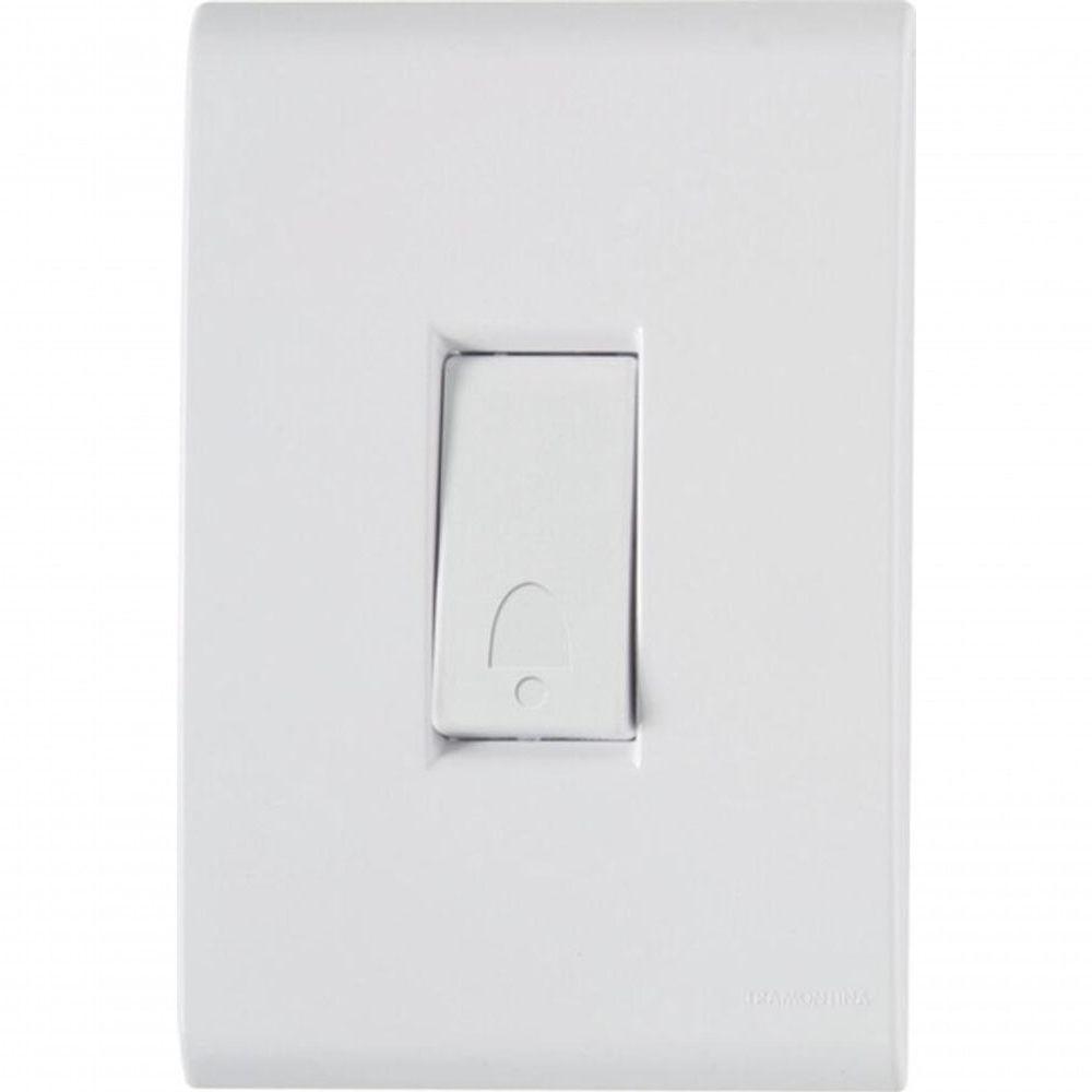 Conjunto 4x2 1 Pulsador Campainha Tramontina Liz 10 A 250 V Branco - 1