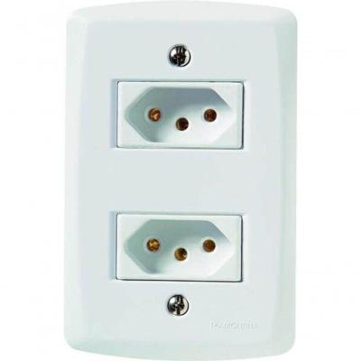 Conjunto 4x2 Com 2 Tomadas 2p+t 10 A 250 V Tramontina Lux2 Branco