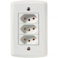 Conjunto 4x2 3 Tomadas 2p+t 10 A 250 V Tramontina Lux2 Branco - 1