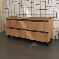 Gabinete Banheiro 2 Gavetas 80Cm Amêndoa - 1