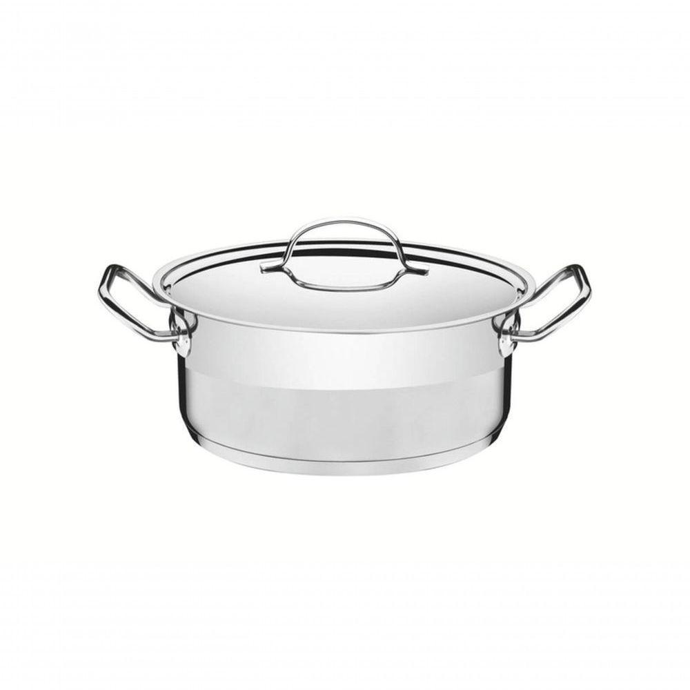Caçarola Rasa Tramontina Professional 20cm Em Aço Inox Com Detalhe Satinado - 1