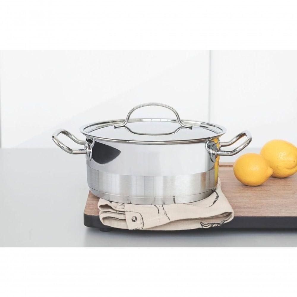 Caçarola Rasa Tramontina Professional 20cm Em Aço Inox Com Detalhe Satinado - 2