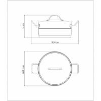 Caçarola Rasa Tramontina Professional 20cm Em Aço Inox Com Detalhe Satinado