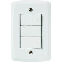 Conjunto 4x2 3 Interruptores Simples 10 A 250 V Tramontina Lux2 Branco - 1