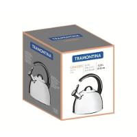 Chaleira Tramontina Com Apito 3,3 Litros Em Aço Inox Com Cabo Preto - 2