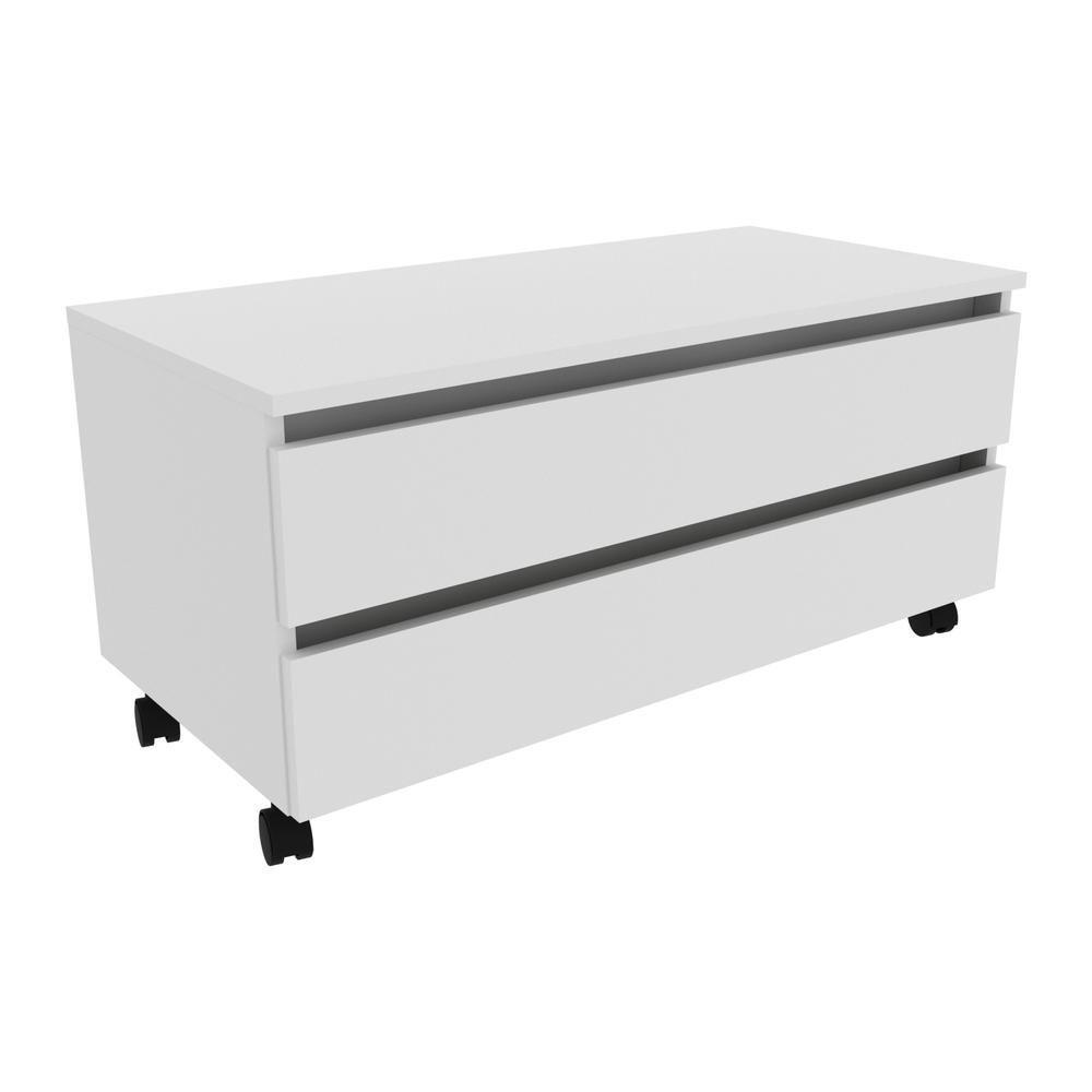 Gabinete Banheiro 2 Gavetas Com Rodízios 80Cm Multimóveis Vcr10083 Branco Branco - 1