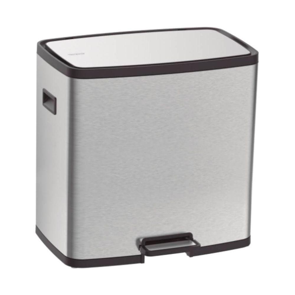 Lixeira Tramontina Octos Em Inox Com 2 Baldes Removíveis E Pedal 15+15 Litros - 1