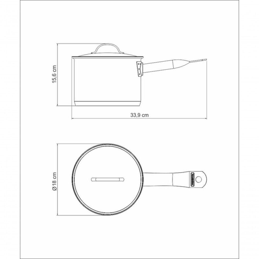 Caldeirão Fundo Tramontina Professional 16cm Em Aço Inox Com Detalhe Satinado - 5