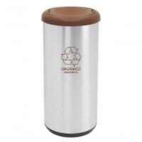 Lixeira Inox Tramontina Piemonte Com Acabamento Acetinado E Tampa Basculante Marrom 40 Litros - 1