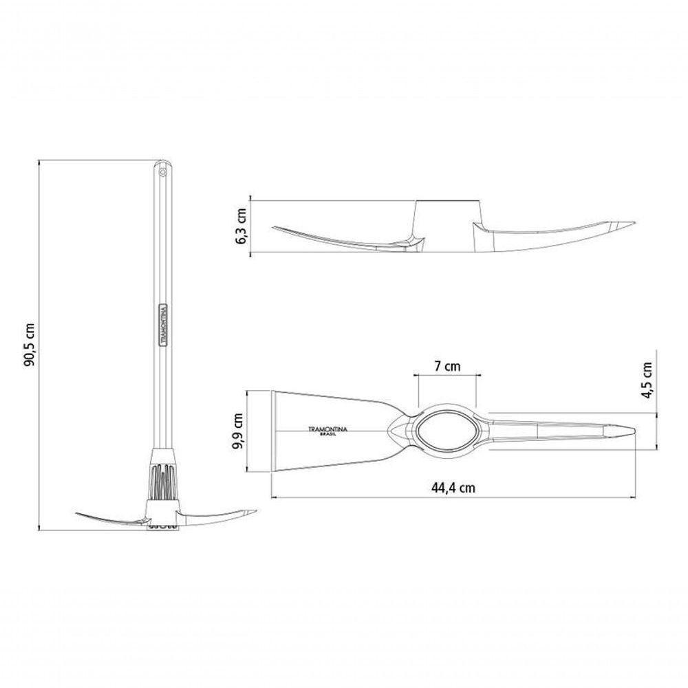 Picareta Alvião 4.0 Tramontina Em Aço Com Cabo De Madeira 90cm - 3