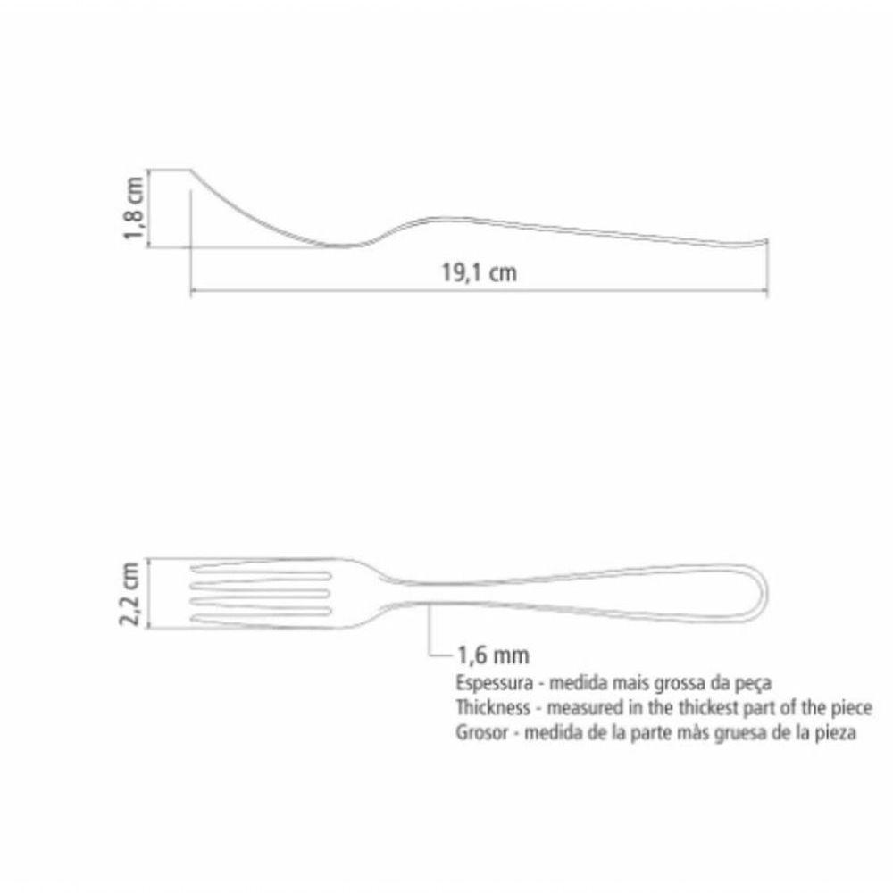 Garfo De Mesa Tramontina Angra Em Aço Inox - 3