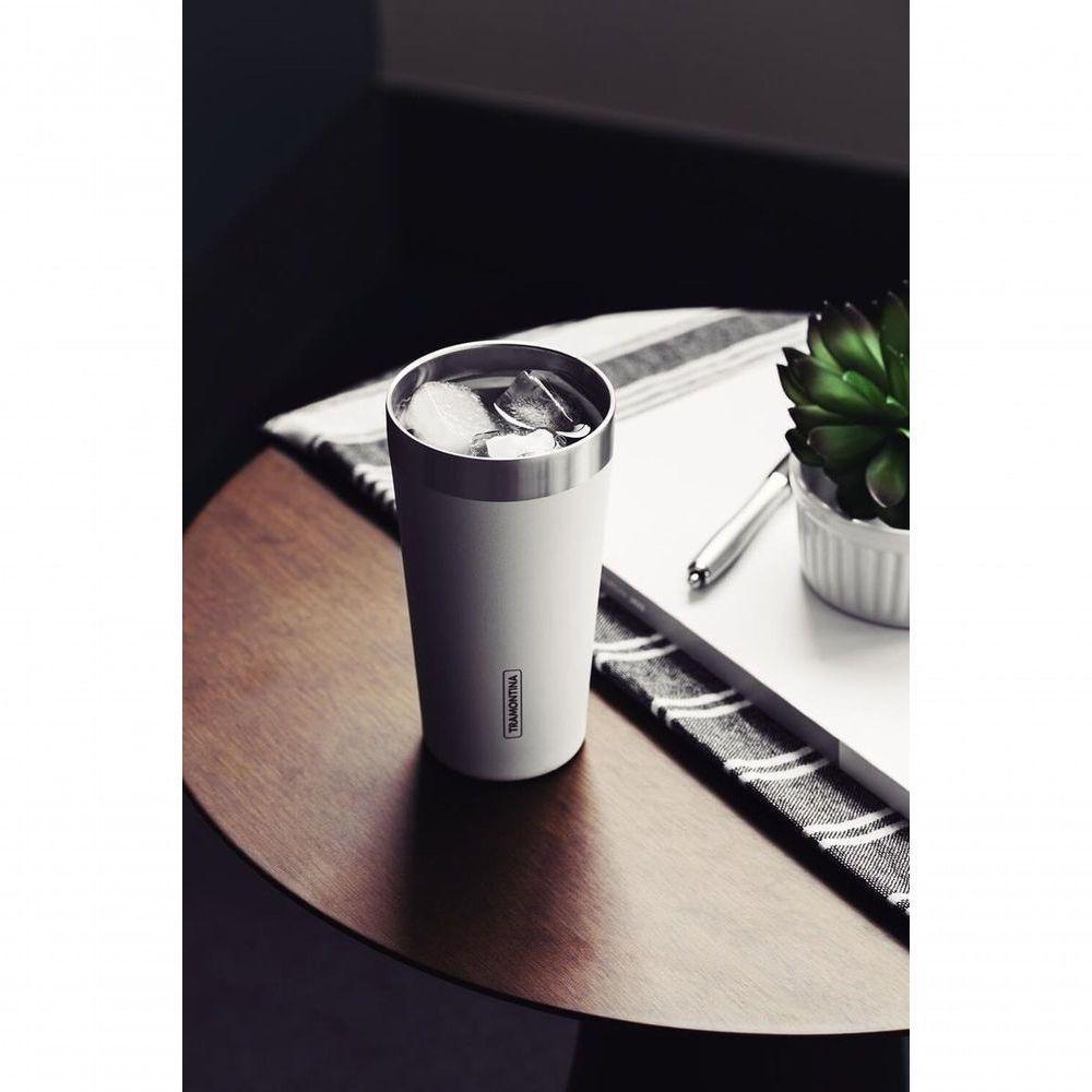 Copo Térmico Branco Em Aço Inox Tramontina Exata Sem Tampa 420ml - 2