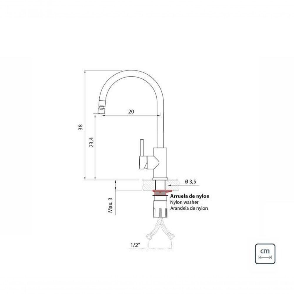 Monocomando Tramontina Arko Em Inox Com Acabamento Acetinado E Bica Articulada - 2