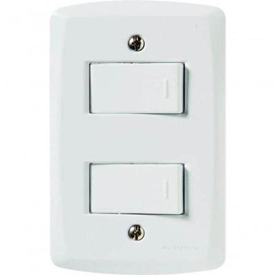 Conjunto 4x2 Com 2 Interruptores Simples 10 A 250 V Tramontina Lux2 Branco