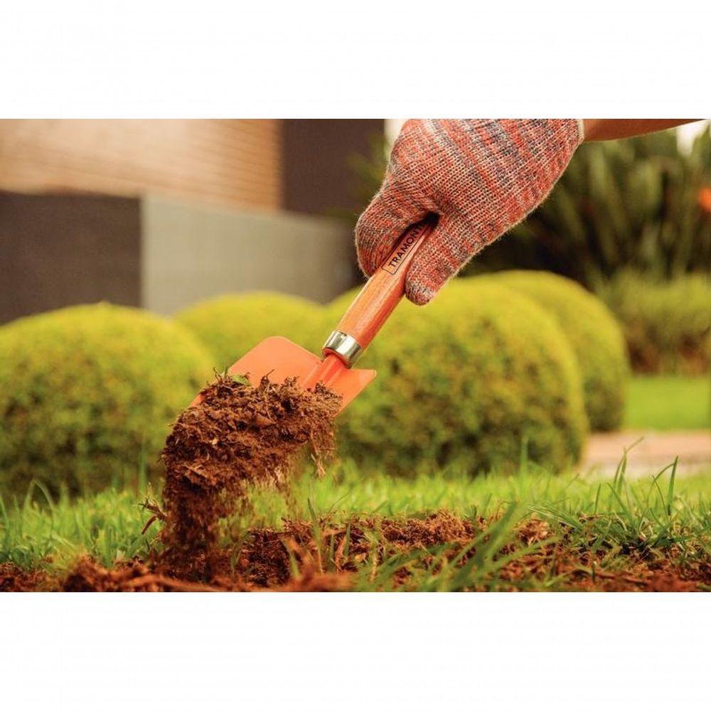 Pazinha Larga Para Jardinagem Tramontina Em Aço Com Cabo De Madeira - 2