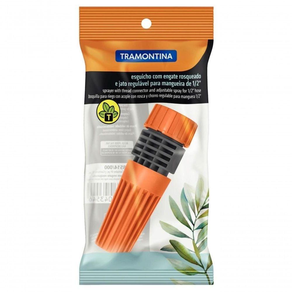 Esguicho Com Engate Rosqueado Tramontina Jato Regulável Em Plástico Para Mangueira 1-2 - 3