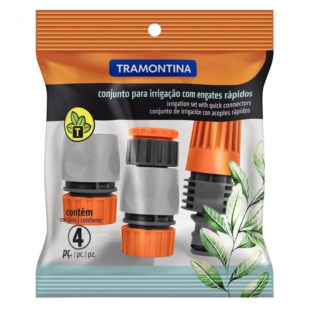 Conjunto Para Irrigação Tramontina Com Engates Rápidos E Esguicho 4 Peças - 3