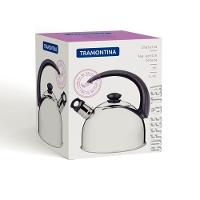 Chaleira Tramontina Com Apito 2,1 Litros Em Aço Inox Com Cabo Preto - 3