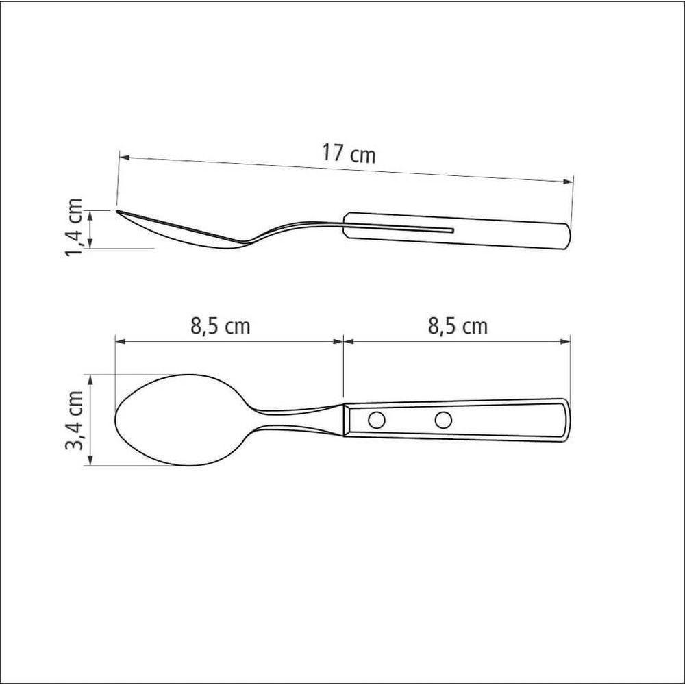 Colher Sobremesa Tramontina Polywood Vermelho Inox - 2