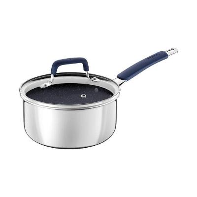 Panela Tramontina Romagna Aço Inox E Alumínio 18cm Com Revestimento Cerâmico Black Stone