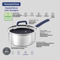 Panela Tramontina Romagna Aço Inox E Alumínio 18cm Com Revestimento Cerâmico Black Stone - 3