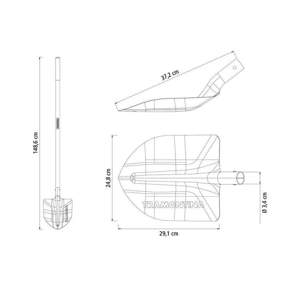 Pá De Bico Tramontina Leve Com Cabo De Aço 120cm 459-30 - 2