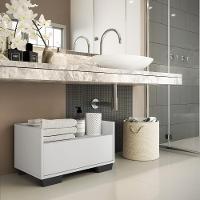 Gabinete Armário Banheiro 80Cm Multimóveis V5001 Branco/Preto Branco/Preto - 2