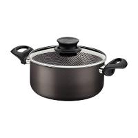 Caçarola Tramontina Paris 24cm Em Alumínio Com Revestimento Antiaderente Com Tampa De Vidro Chumbo - 1