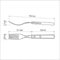 Garfo De Mesa Tramontina Inox Cabo Polywood Castanho - 2