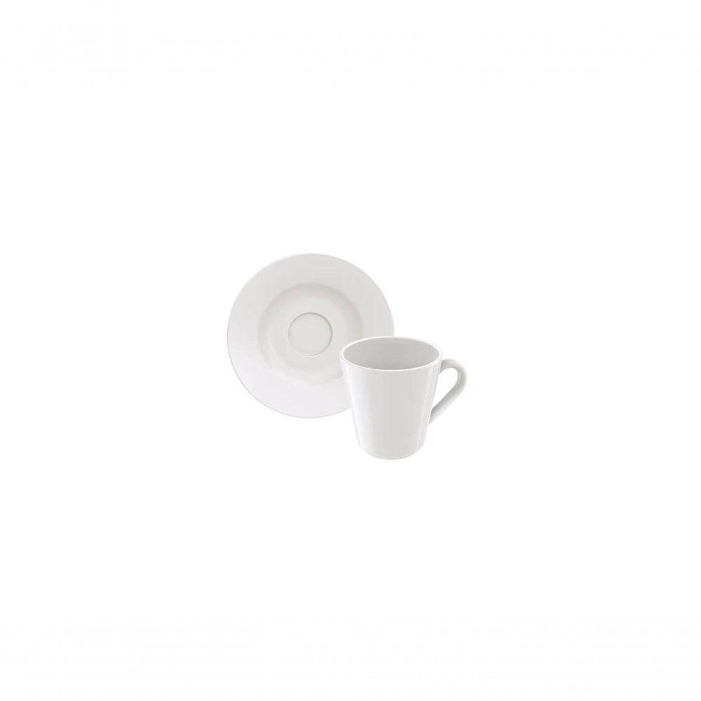 Conjunto Xícara E Pires De Café Tramontina Leonora Em Porcelana 70ml 2 Peças - 1