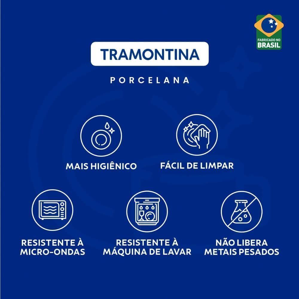 Conjunto Xícara E Pires De Café Tramontina Leonora Em Porcelana 70ml 2 Peças - 2