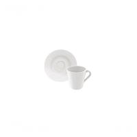 Conjunto Xícara E Pires De Café Tramontina Leonora Em Porcelana 70ml 2 Peças - 1
