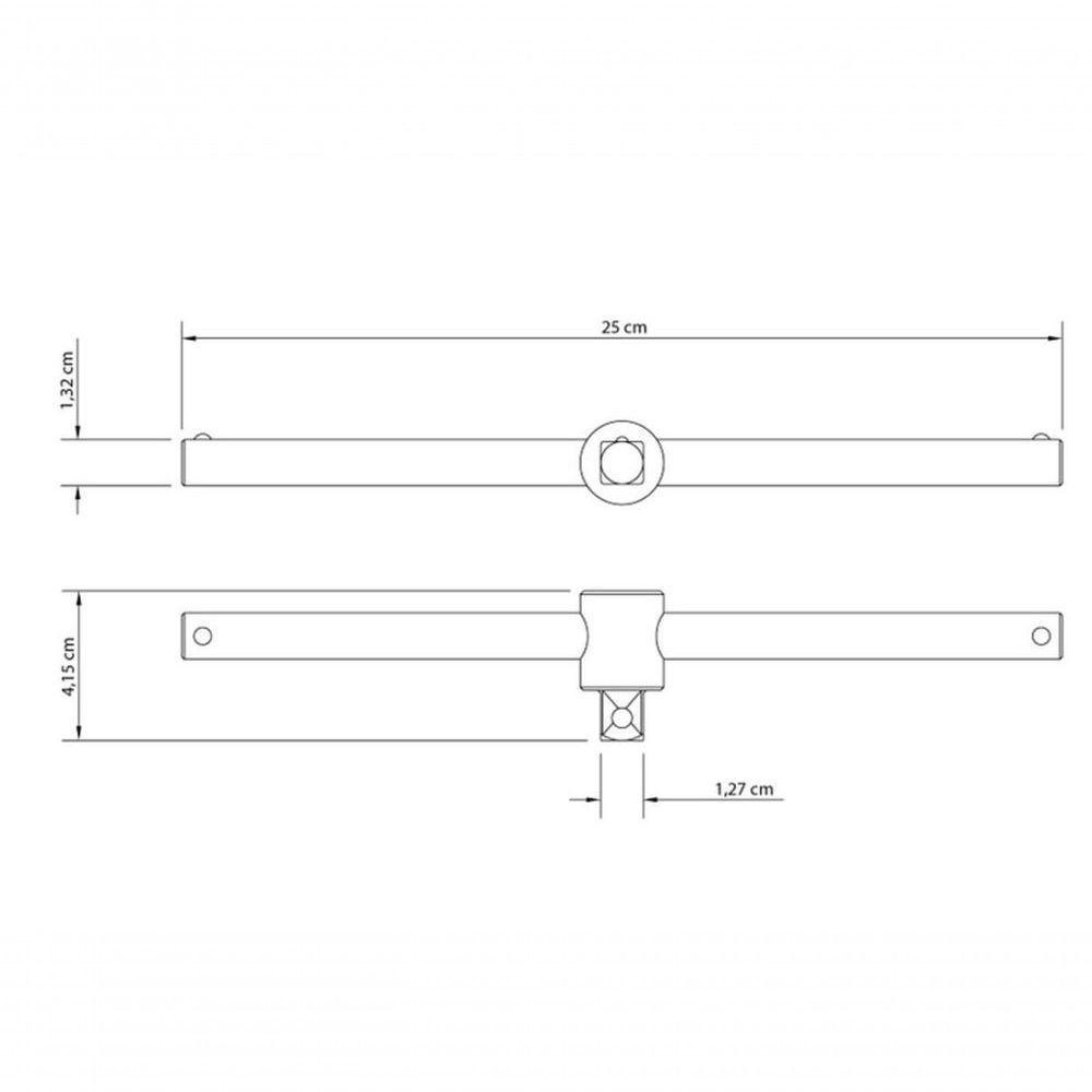 Cabo T Usinado 10" Encaixe 1-2" Tramontina Master Aço Cromo Vanádio Cromado - 3