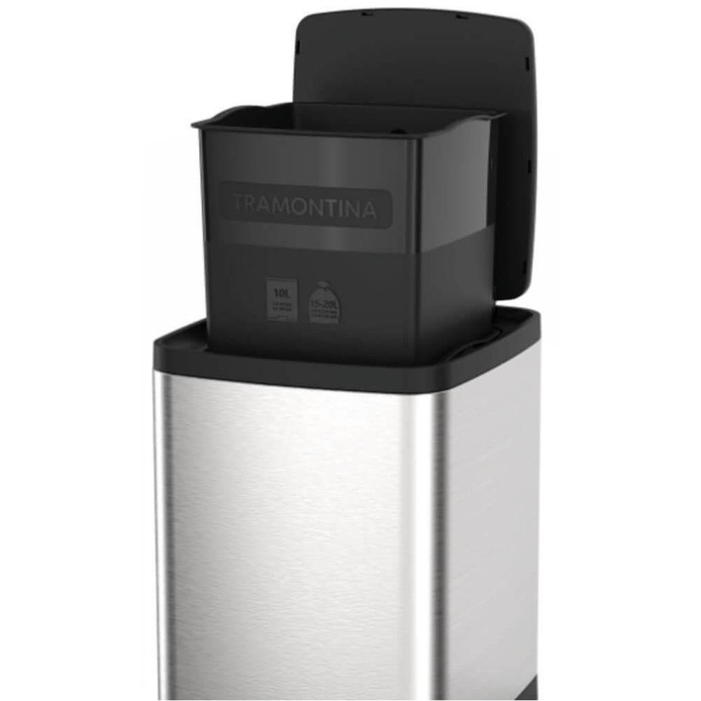 Lixeira Tramontina Octos Em Aço Inox Com Balde Removível E Pedal 10 L - 4