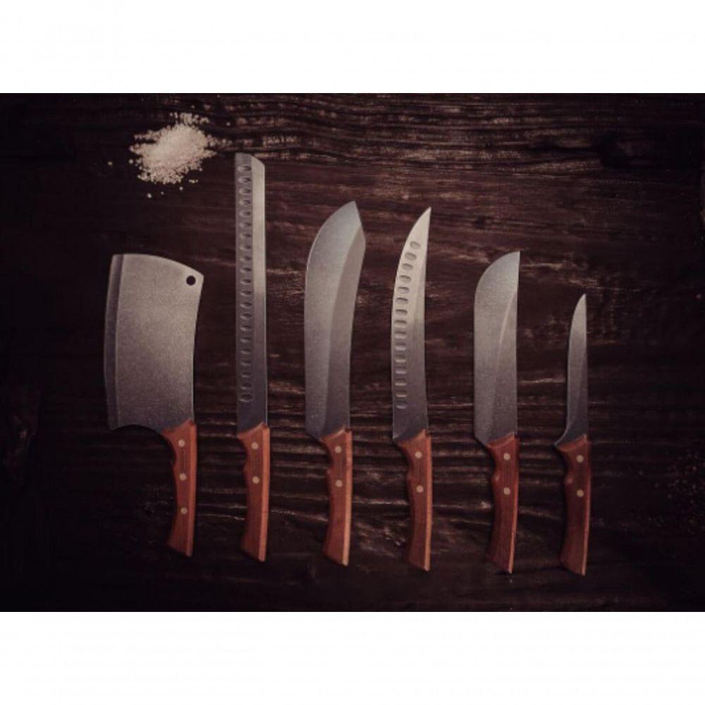 Faca Para Carne Tramontina Black 10 Com Cabo De Madeira Natural - 2