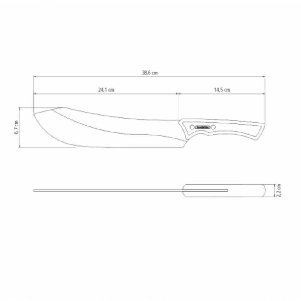 Faca Para Carne Tramontina Black 10 Com Cabo De Madeira Natural - 4