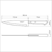 Faca Peixeira Tramontina 7 Dynamic Cabo Em Madeira - 3
