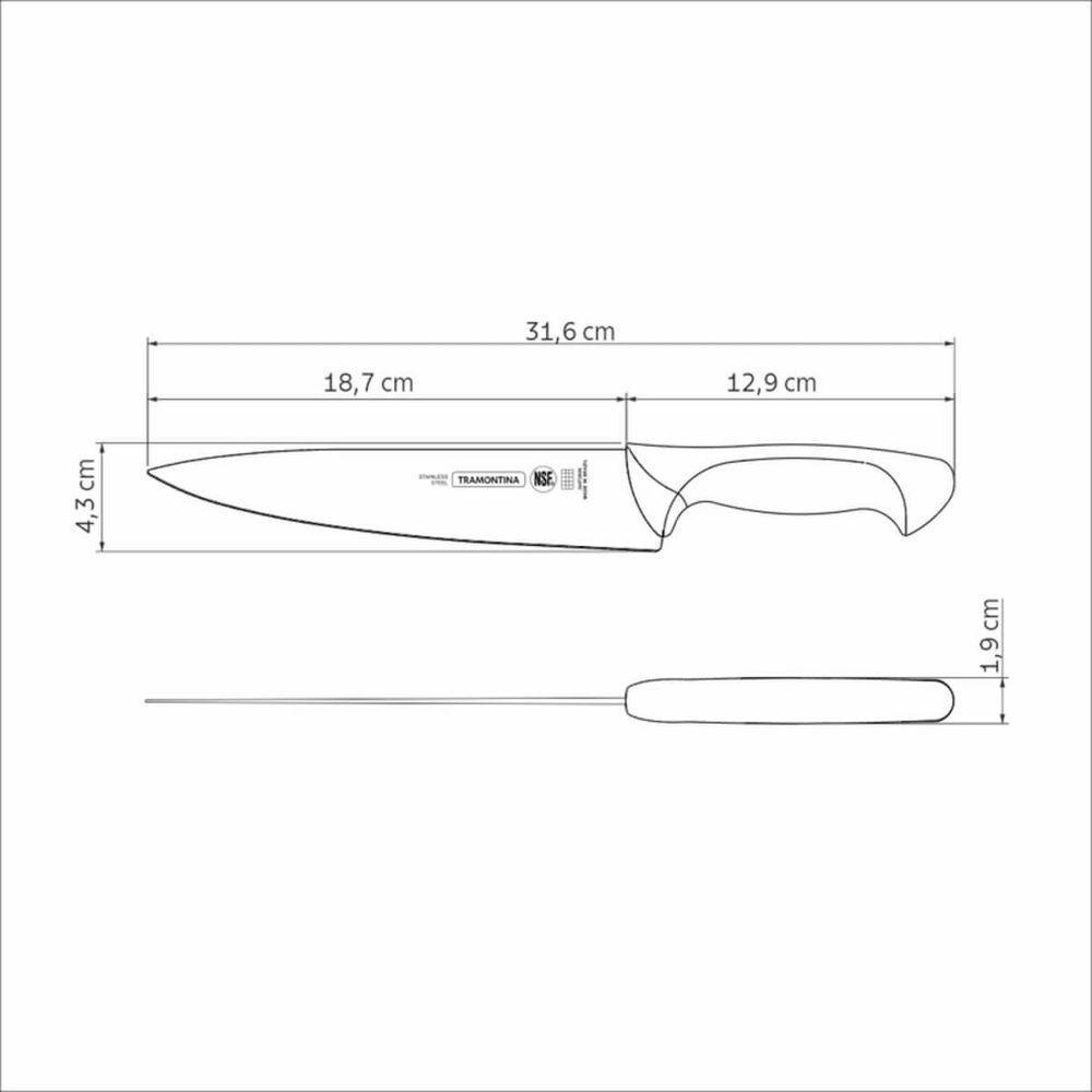 Faca Utility Tramontina Premium Com Lâmina Em Aço Inox E Cabo De Polipropileno Branco 8 - 3