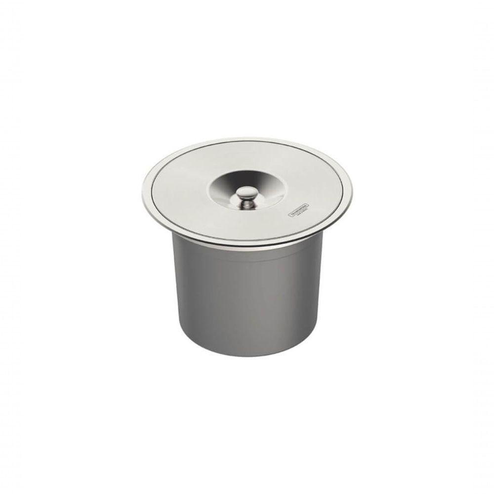 Lixeira De Embutir Tramontina Clean Round Em Aço Inox Com Balde Plástico 8 L - 1