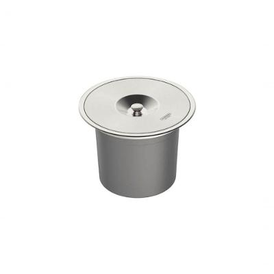 Lixeira De Embutir Tramontina Clean Round Em Aço Inox Com Balde Plástico 8 L