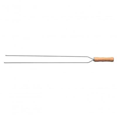 Espeto Duplo Para Churrasco Tramontina Com Lâmina Em Inox E Cabo De Madeira 95cm