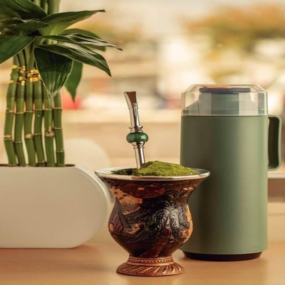 Bomba De Chimarrão Tramontina Ilex Em Inox Com Pedra Verde E Rosca 25cm - 3