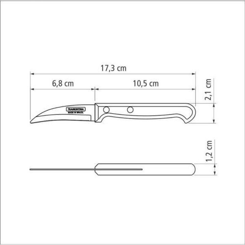 Faca Para Tornear Tramontina Ultracorte 3 Inox Preta - 2