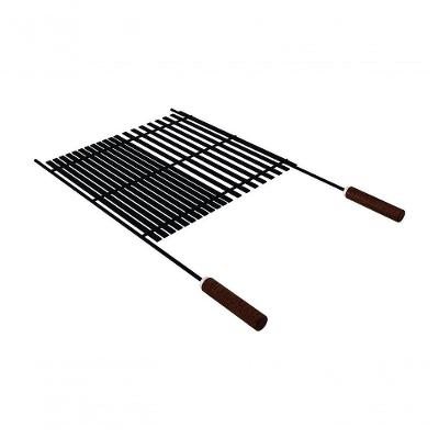 Grelha Tramontina Churrasco Black 74,1x44,2cm Em Aço Carbono E Cabos De Madeira