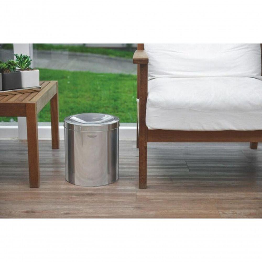 Lixeira Inox Tramontina Swing Com Acabamento Acetinado E Tampa Basculante 5litros - 2